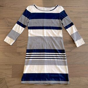 NWT Lilly Pulitzer Navy Striped Marlowe Boatneck Dress - Size XS